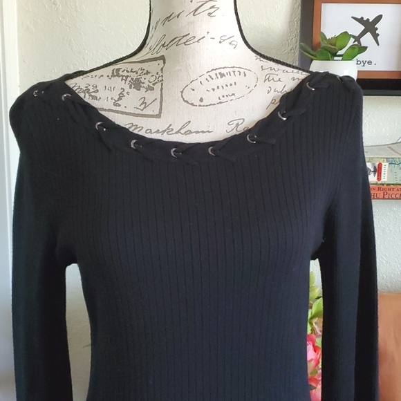 Cache Dresses & Skirts - Lacing Detail Knit LBD